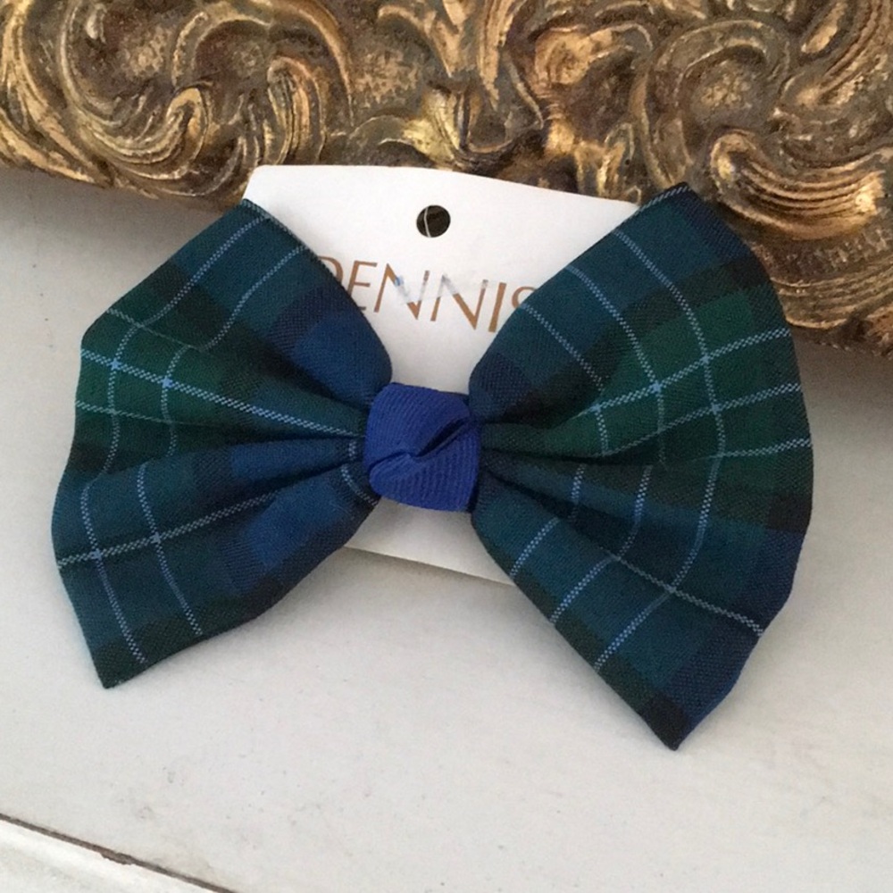 Set Of Classic Plaid Dennis School Uniform Hair Bows - Picture 2 of 7